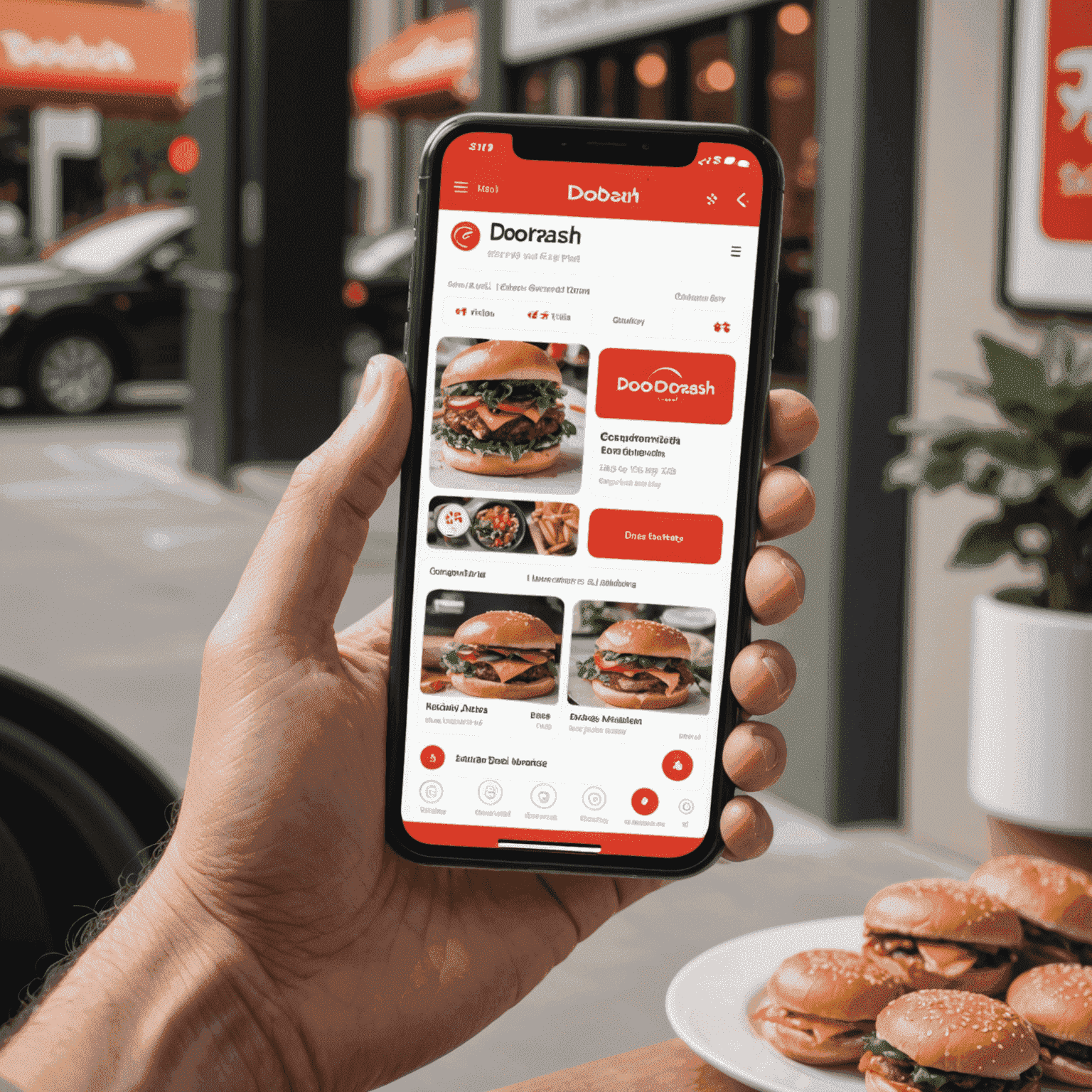 Smartphone showing DoorDash app interface for real-time order customization