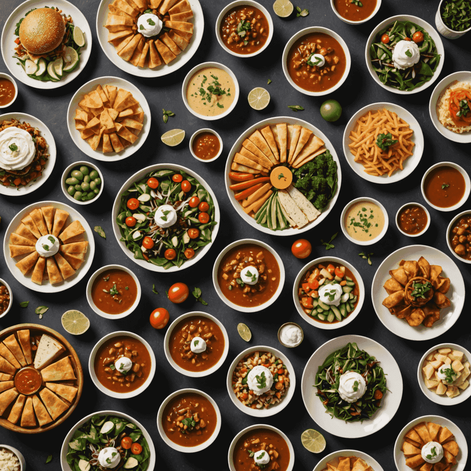 A beautifully arranged corporate catering spread with various dishes and DoorDash branding